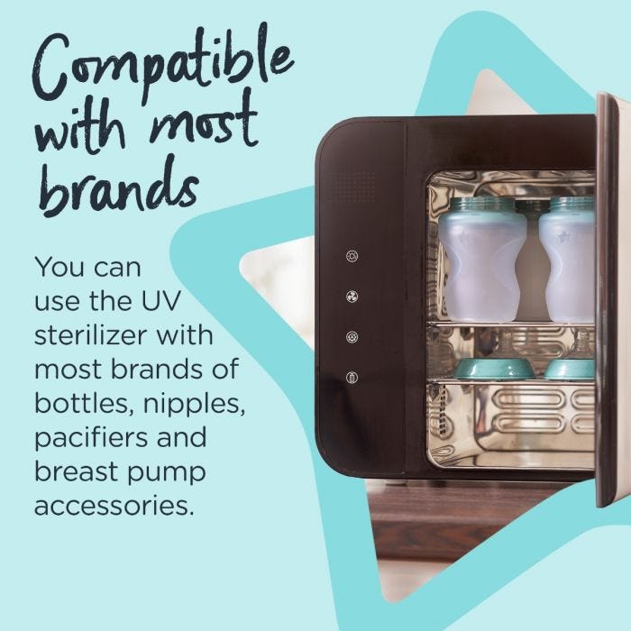 Tommee Tippee Ultra UV 3-in-1 Steriliser, Dryer and Storage + PPSU Newborn Starter Set Bottles (Pink) + Multiwarm Bottle & Pouch Warmer
