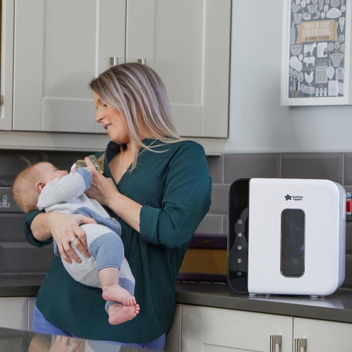 Tommee Tippee Ultra UV 3-in-1 Steriliser, Dryer and Storage + PPSU Newborn Starter Set Bottles (Pink) + Multiwarm Bottle & Pouch Warmer