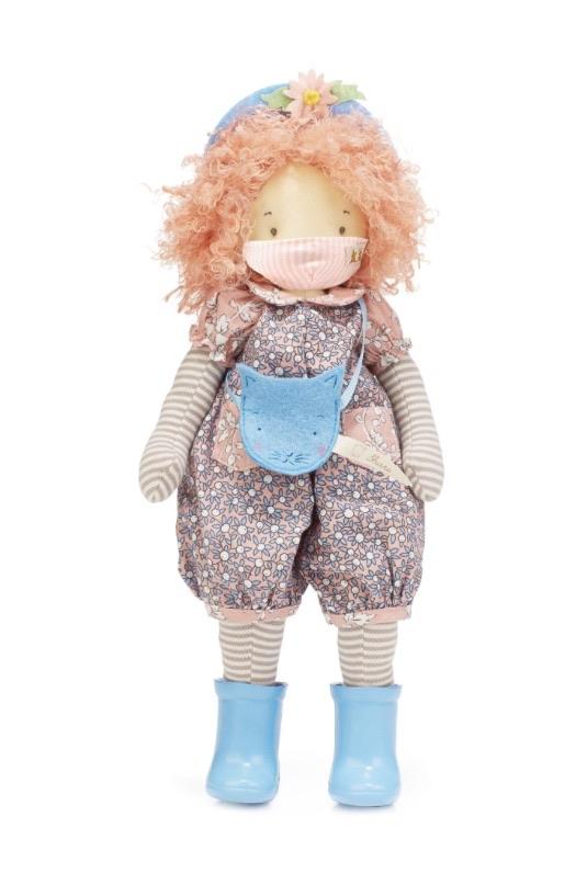 Bunnies By The Bay Toy Face Mask - Gray Pinstripe - Pupsik Singapore