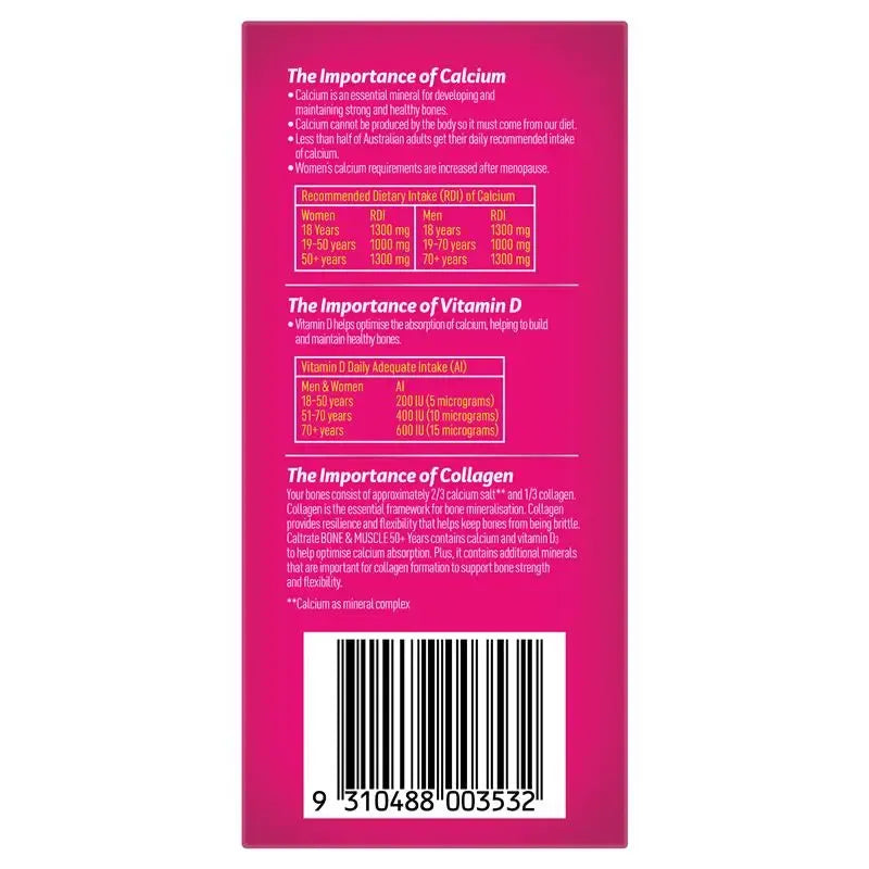 Caltrate Bone and Muscle 50+ Years Health Supplements, 100 Tabs (Exp 05/27)