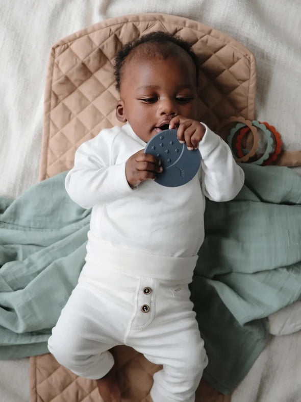 Mushie Silicone Moon Teether - Iron