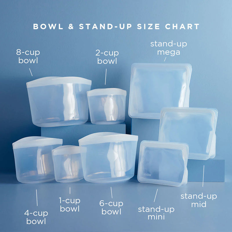 Stasher Reusable Silicone Bowl Bundle (2-Cup & 4-Cup) - Clear