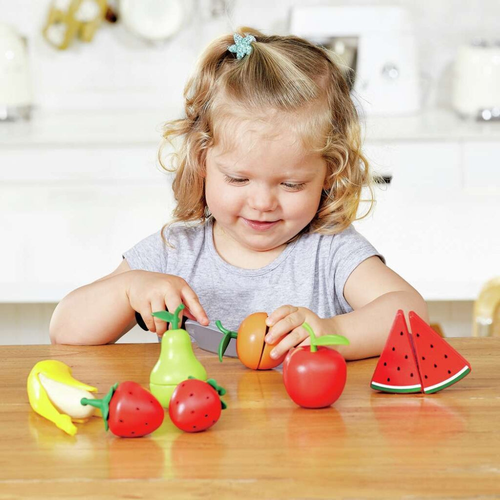 Hape Healthy Fruit Playset | Velcro Cut Fruits