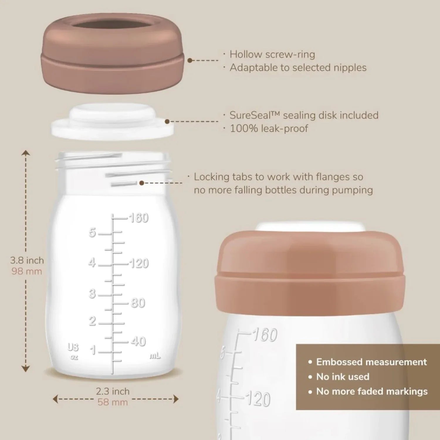 Maymom Wide-Neck Breastmilk Storage Bottles for Spectra 8pk, 160ml (3 Colors) - Pupsik Singapore