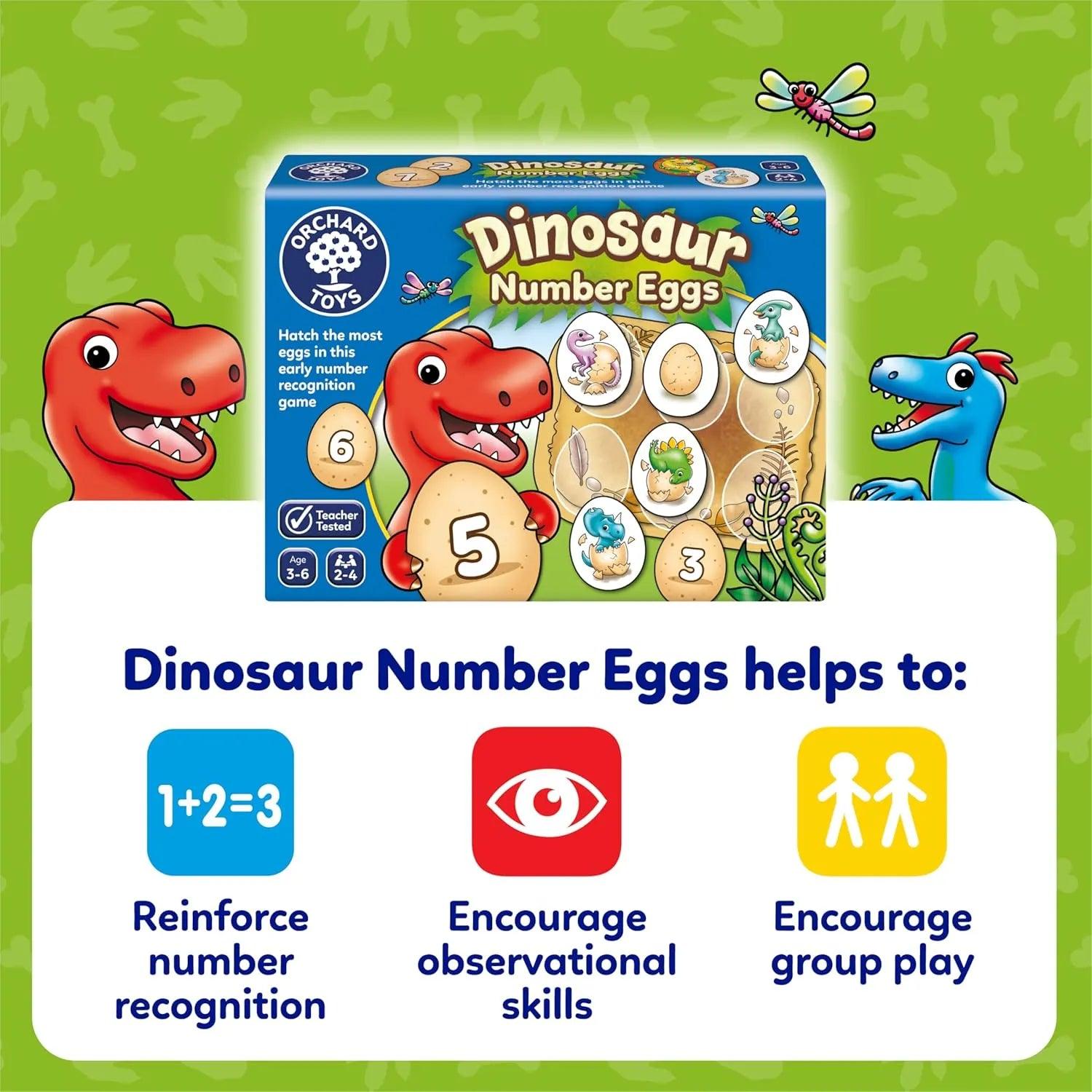 Orchard Toys Dinosaur Numbers Eggs Games | 3Y+ - Pupsik Singapore