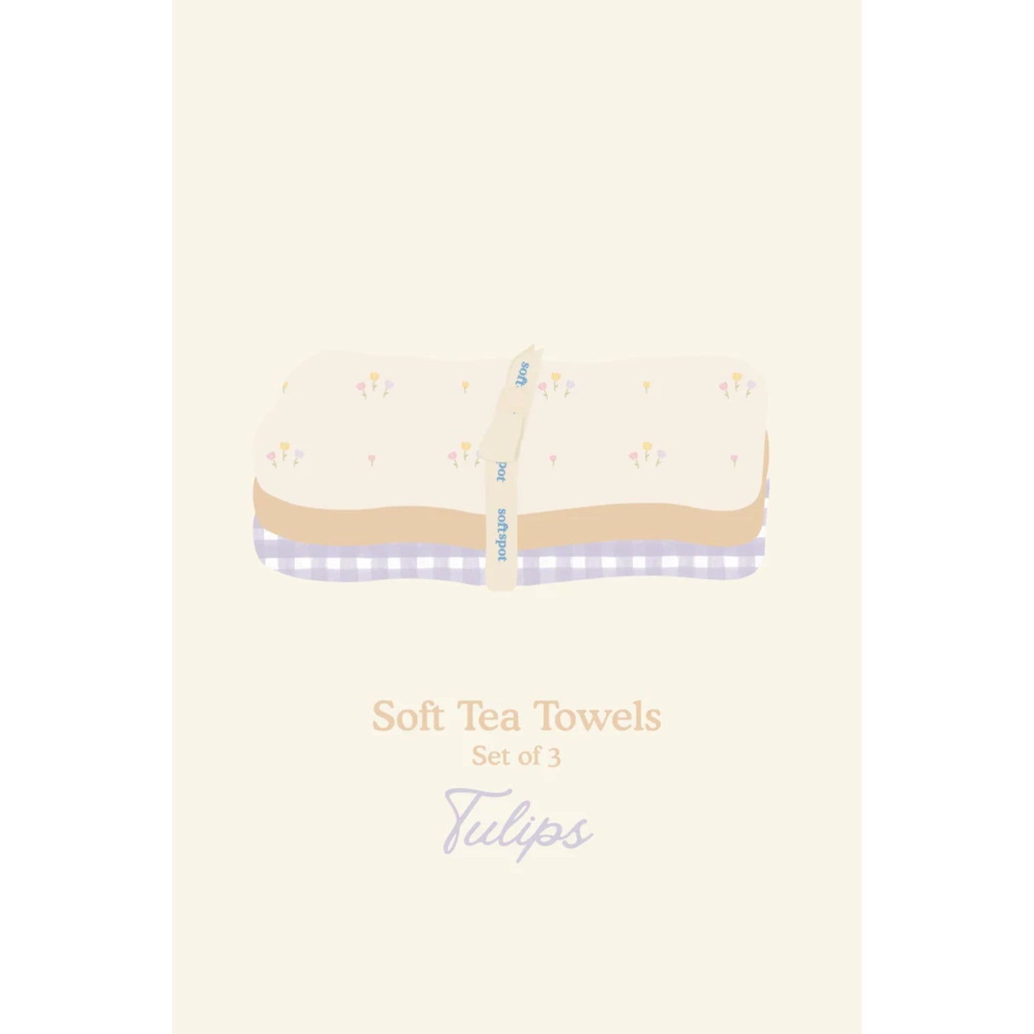 Soft Spot Soft Tea Towels, 3pk (6 Designs) - Pupsik Singapore