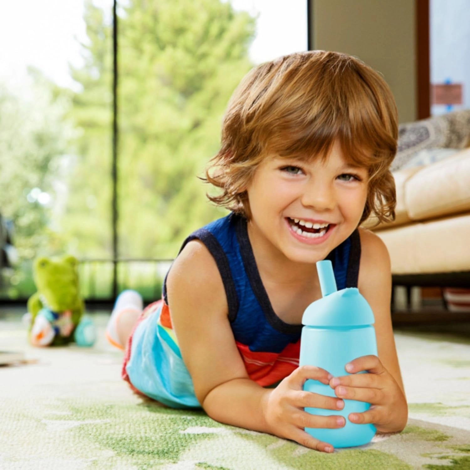 Munchkin Simple Clean Straw Cup, 10oz - Blue - Pupsik Singapore