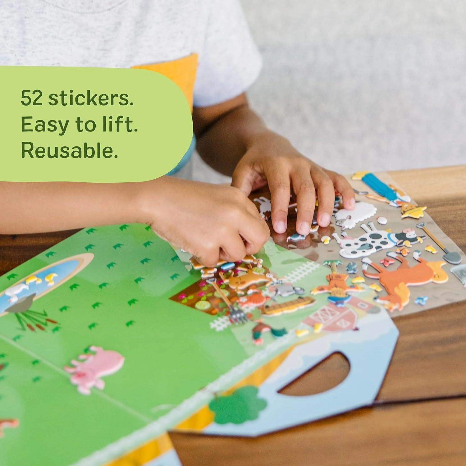 Melissa & Doug Reusable Puffy Stickers Play Set (6 Designs) - Pupsik Singapore