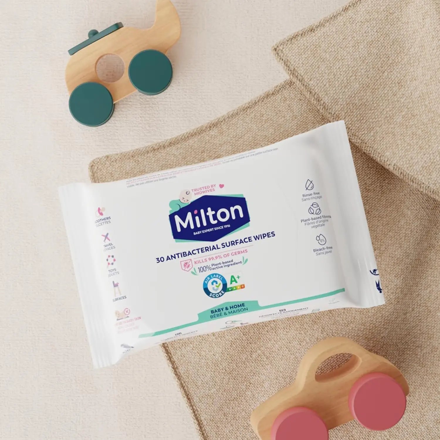 Milton Antibacterial Surface Wipes (Contains Alcohol), 30s (Exp 01/27) - Pupsik Singapore
