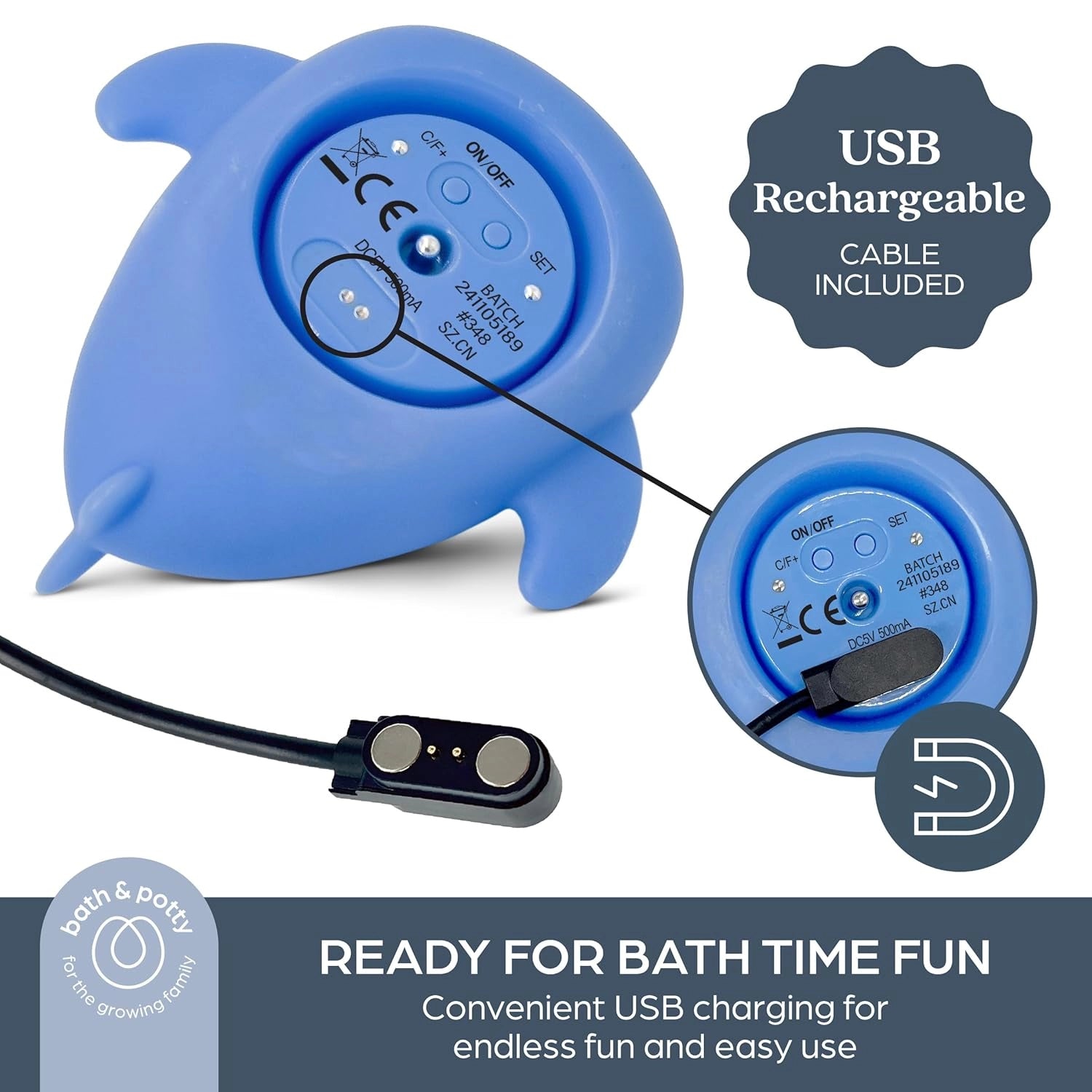 Dreambaby Whale Shark USB Rechargeable Baby Bath Thermometer - Pupsik Singapore