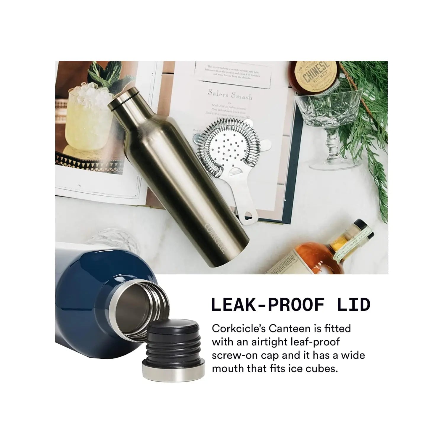 Corkcicle Metallic Canteen Insulated Stainless Steel Water Bottle, 265ml - Pupsik Singapore