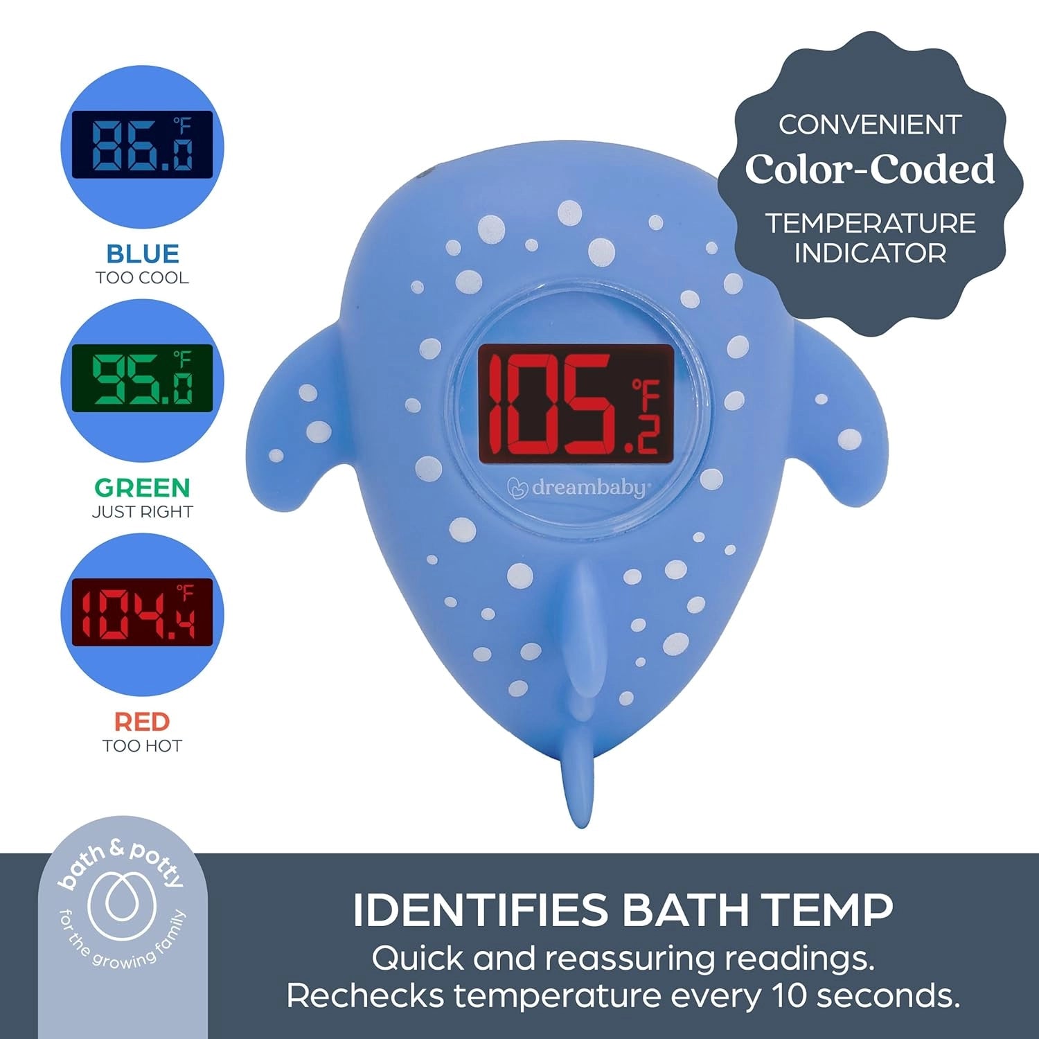 Dreambaby Whale Shark USB Rechargeable Baby Bath Thermometer - Pupsik Singapore