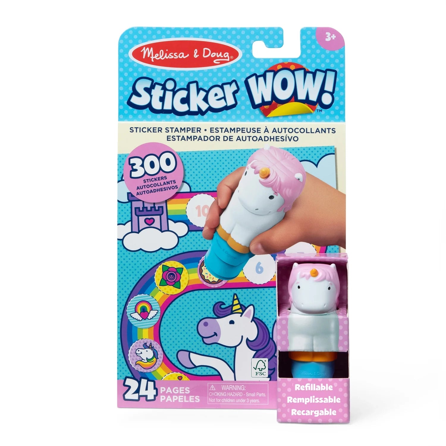 Melissa & Doug Sticker WOW! Activity Pad & Sticker Stamper (8 Titles) - Pupsik Singapore