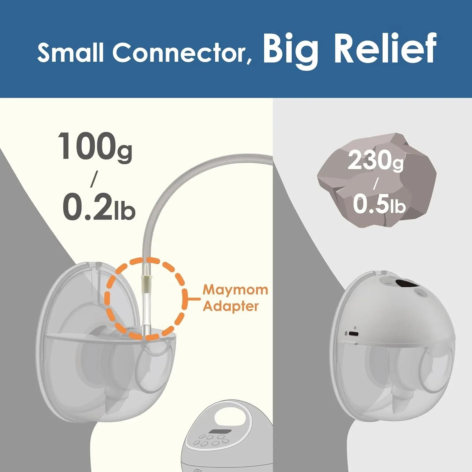 Maymom Tubing Adapter for Momcozy M5/S9 Pro/S12 Pro Cups to Spectra & Medela Pumps