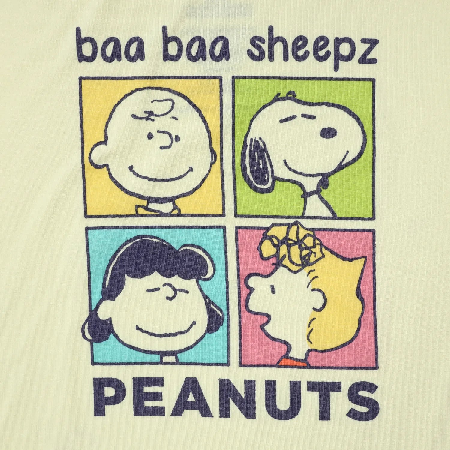 Baa Baa Sheepz Short Sleeve T-Shirt & Shorts - Snoopy S24 Peanuts Yellow & Purple (4 Sizes) - Pupsik Singapore