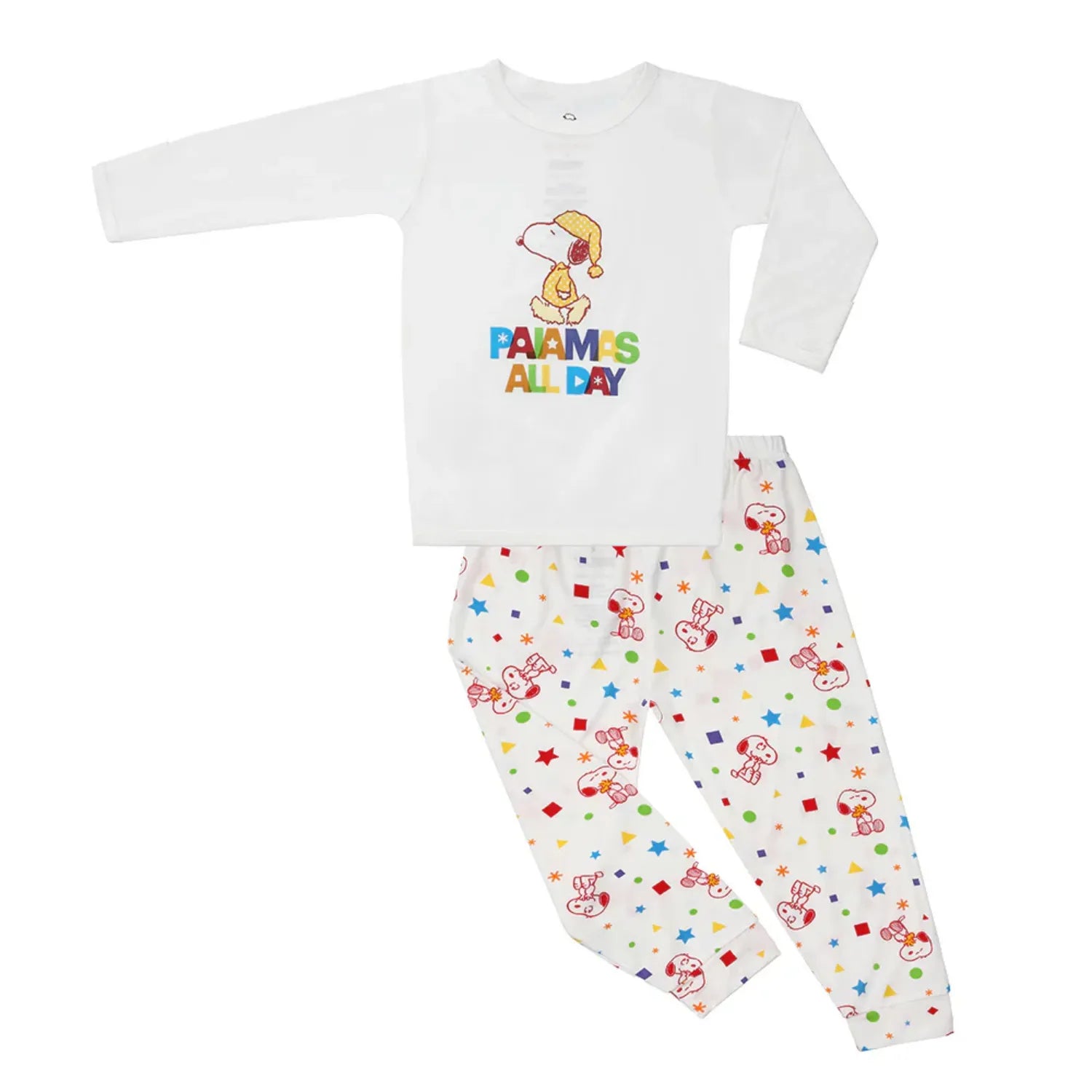 Baa Baa Sheepz Baby Long Sleeve Pyjama Set - Snoopy S20 White (4 Sizes) - Pupsik Singapore