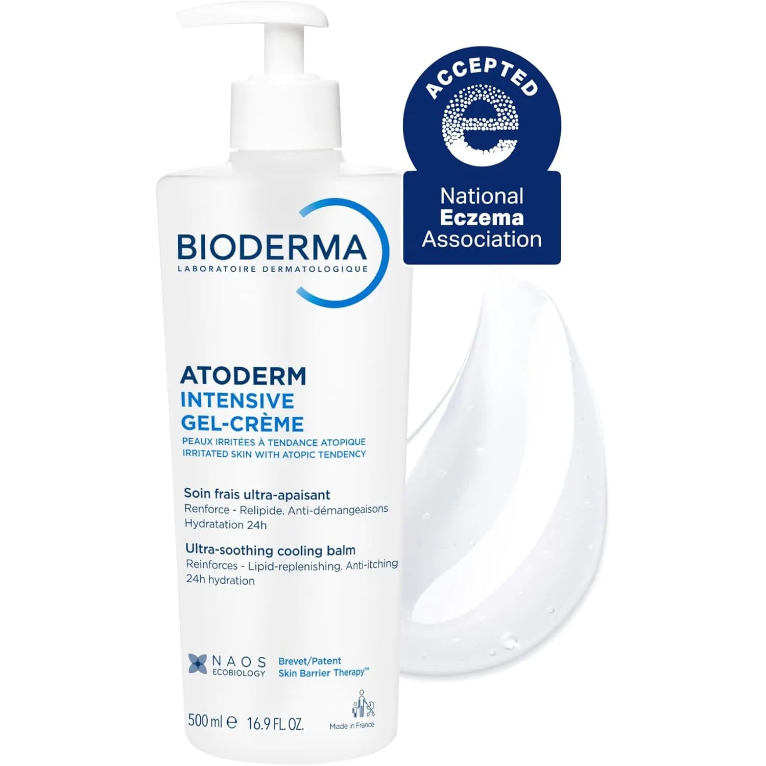 Bioderma Atoderm Intensive Gel Creme, Ultra Soothing Cooling Balm, 500ml (Exp 12/27) - Pupsik Singapore