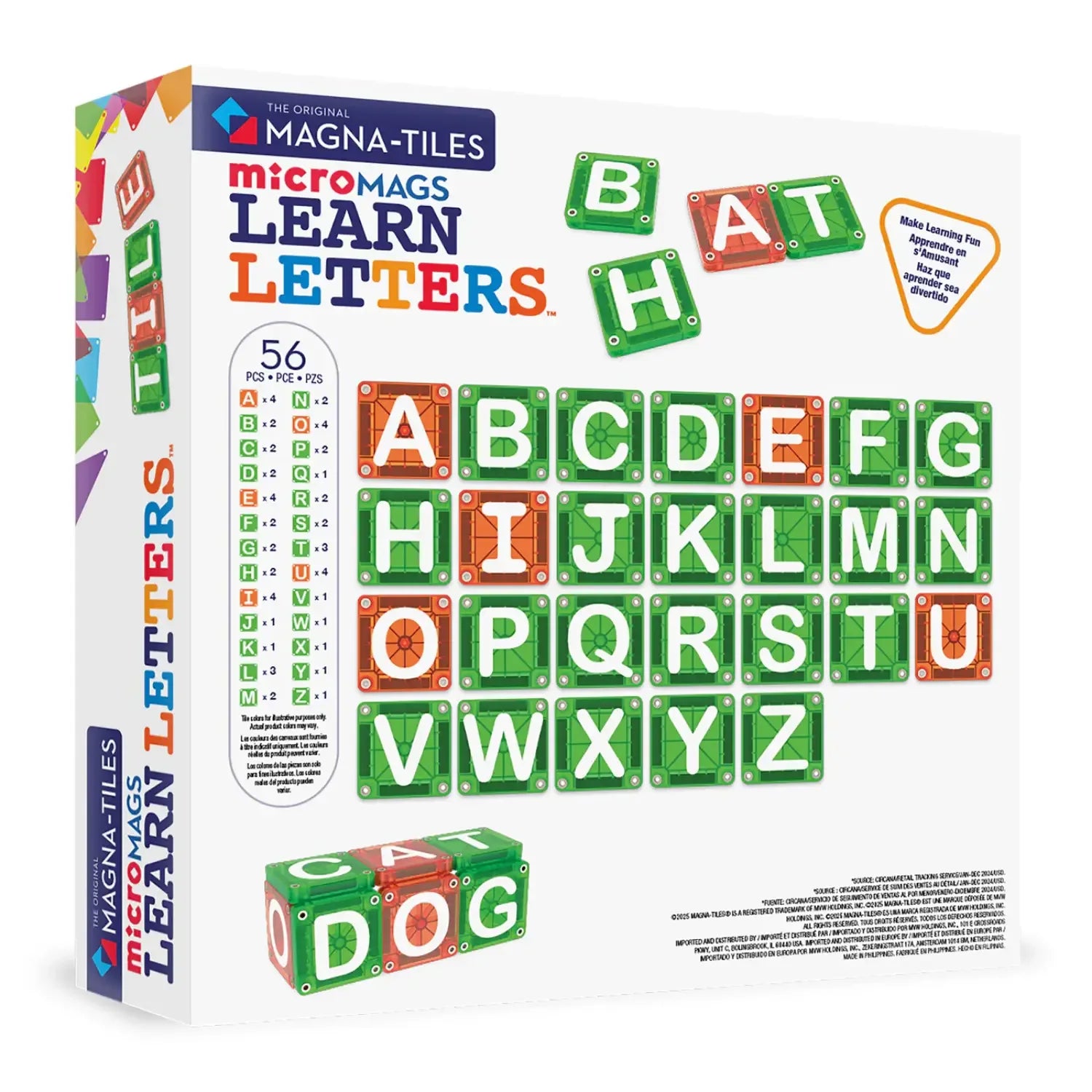 Magna-Tiles microMAGS Learn Letters, 56pcs - Pupsik Singapore