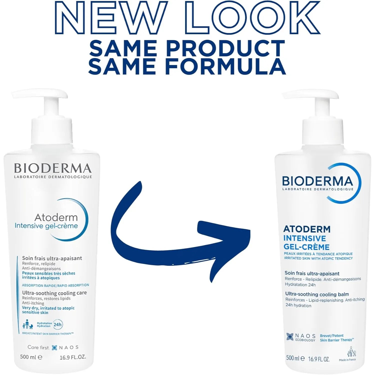 Bioderma Atoderm Intensive Gel Creme, Ultra Soothing Cooling Balm, 500ml (Exp 12/27) - Pupsik Singapore