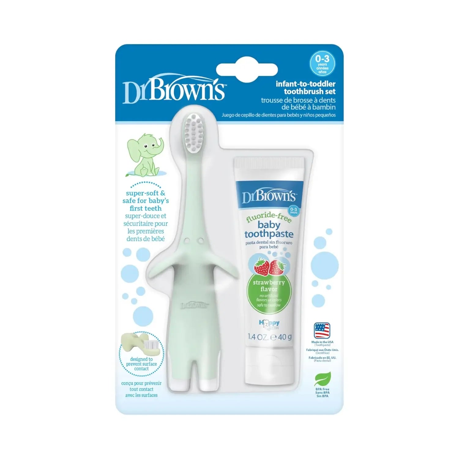 Dr Brown’s Infant-to-Toddler Toothbrush Set (2 Designs) - Pupsik Singapore