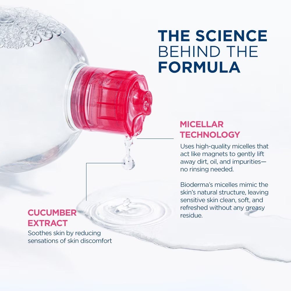 Bioderma Sensibio H2O Make-up Removing Micellar Solution, 100/500ml