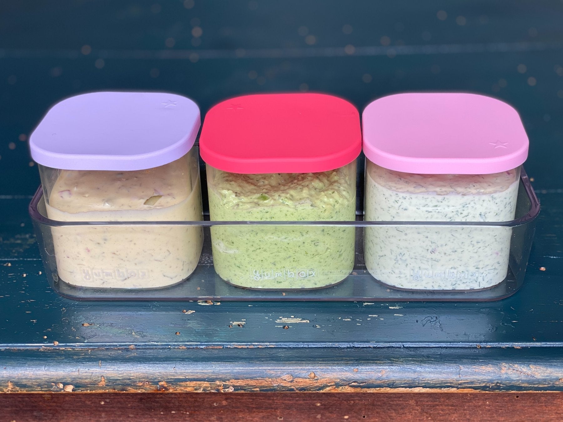 Yumbox Chop Chop Glass Storage Cubes, 3pc (3 Colours) - Pupsik Singapore