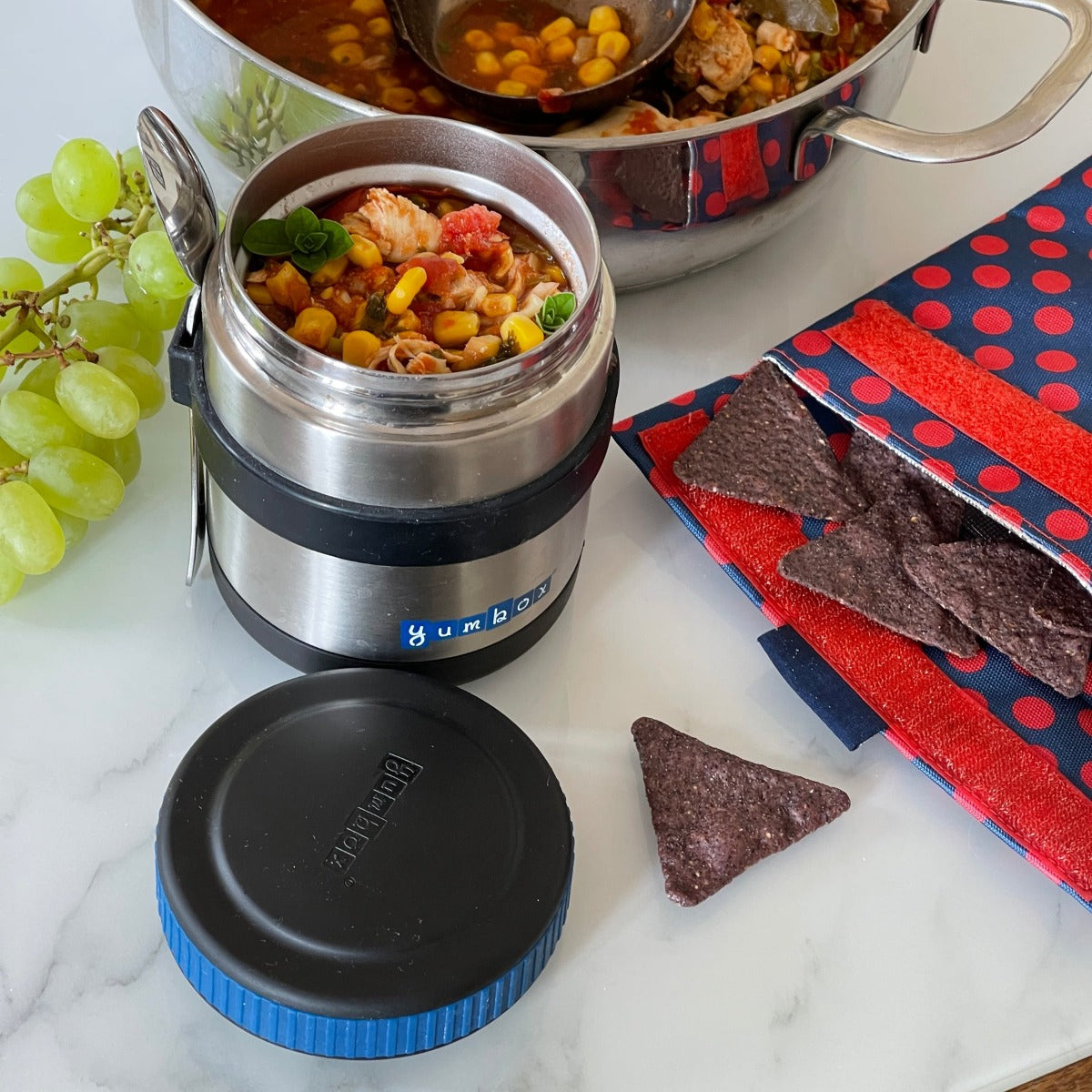 Yumbox Zuppa Thermal Food Jar w/ Spoon & Band, 415ml (4 Colors) - Pupsik Singapore