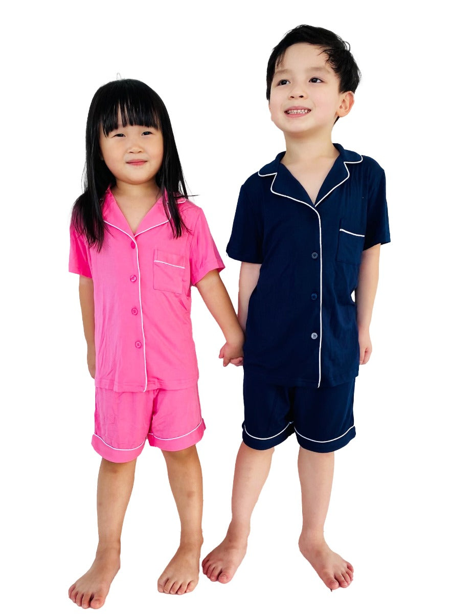 MPJ Kids Alaise Bamboo Pyjamas short set– Navy Blue (4 Sizes)