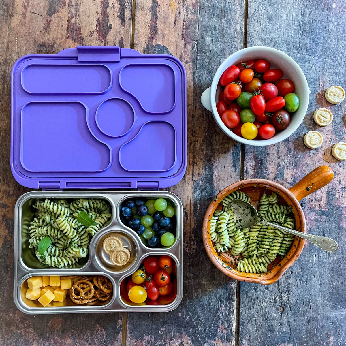 Yumbox Presto 5-compartment Stainless Steel Lunch Box (5 Colors) - Pupsik Singapore
