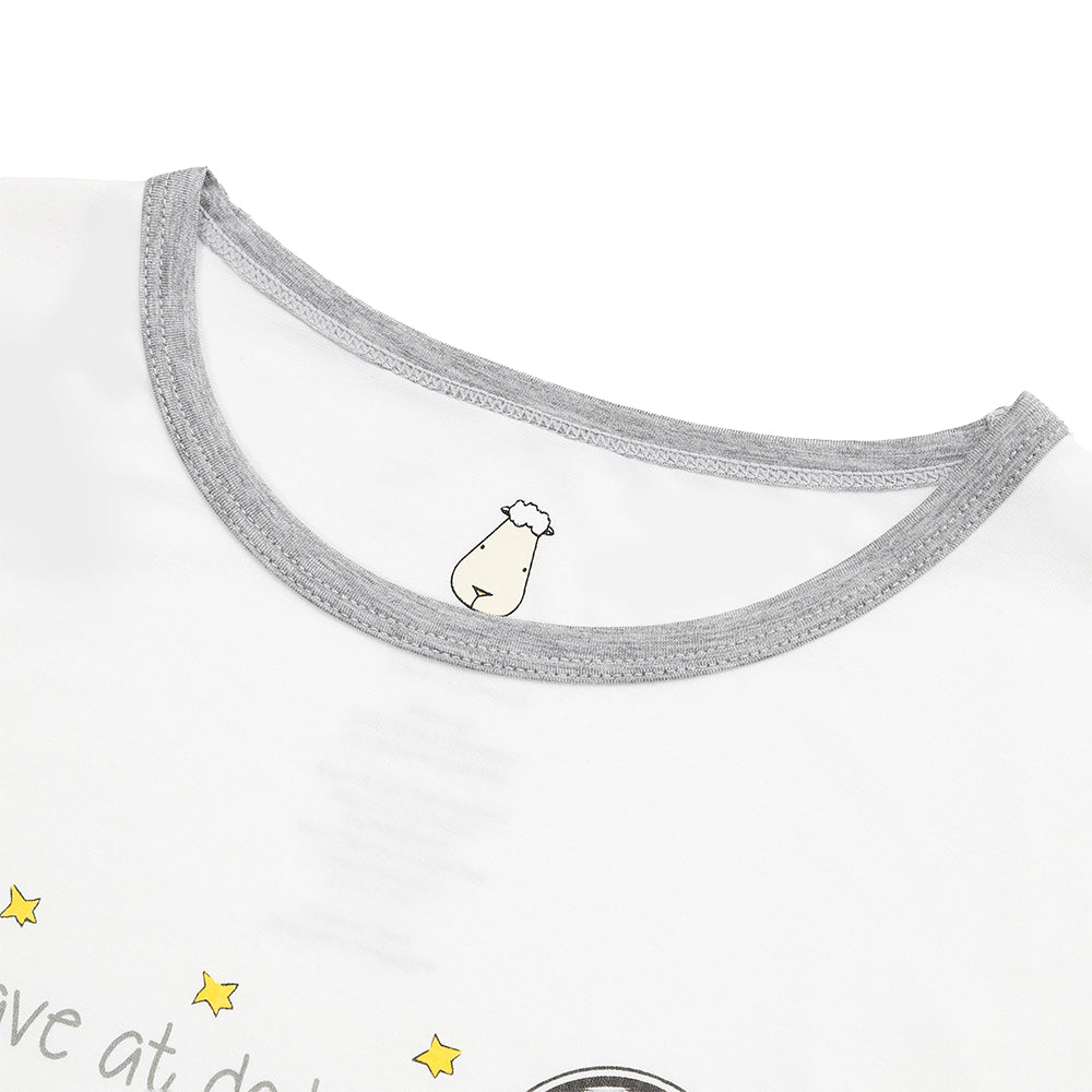 Baa Baa Sheepz Baby Long Sleeve Pyjama Set - Le Petit Prince D07  White + Grey (Lyrics)