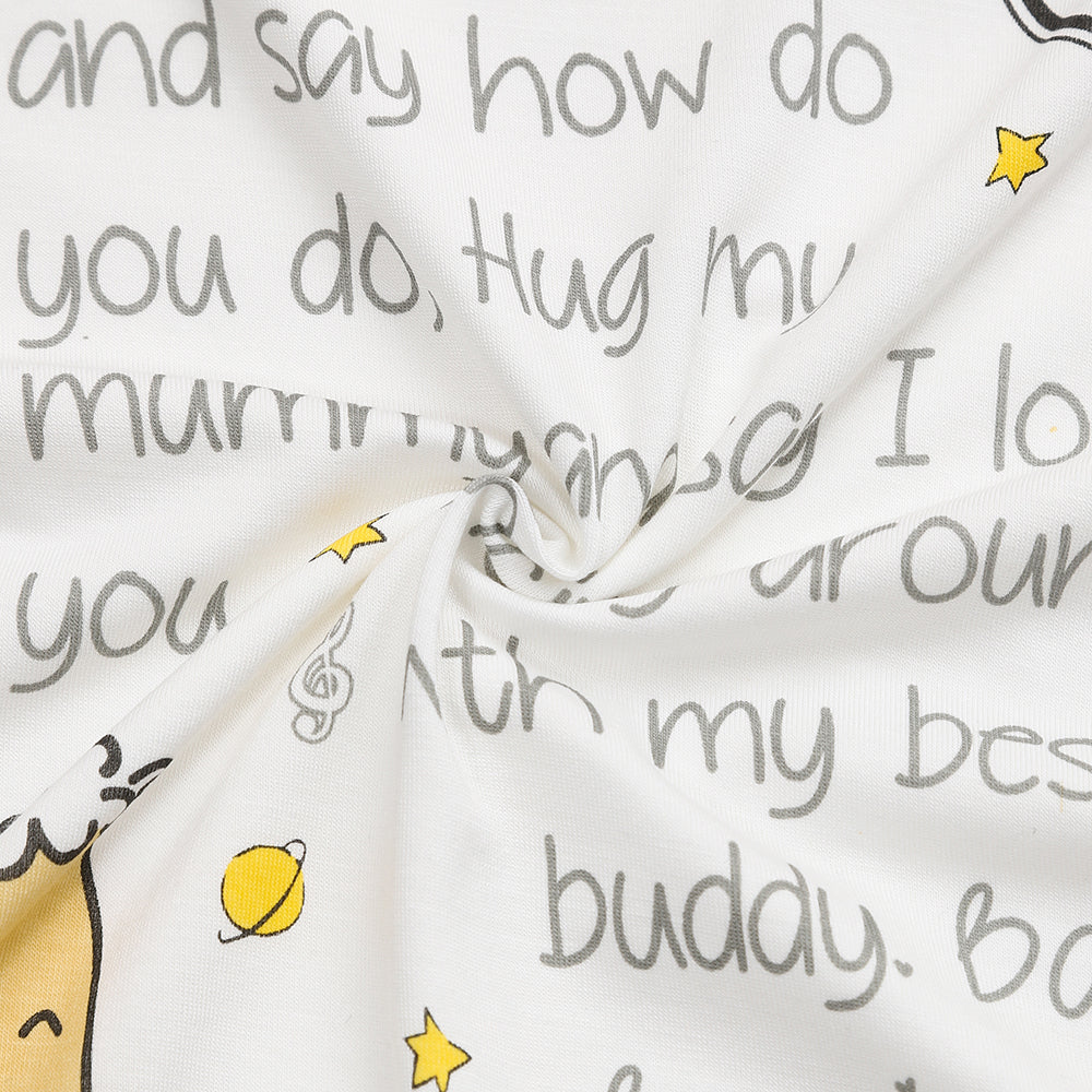 Baa Baa Sheepz Baby Long Sleeve Pyjama Set - Le Petit Prince D07  White + Grey (Lyrics)