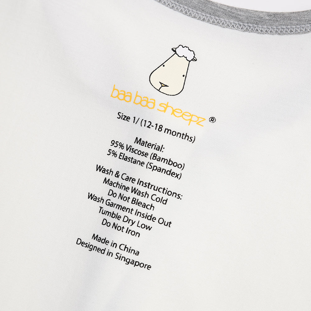 Baa Baa Sheepz Wearable Blanket Zip Sleep Bag - Le Petit Prince D07 White (Lyrics)