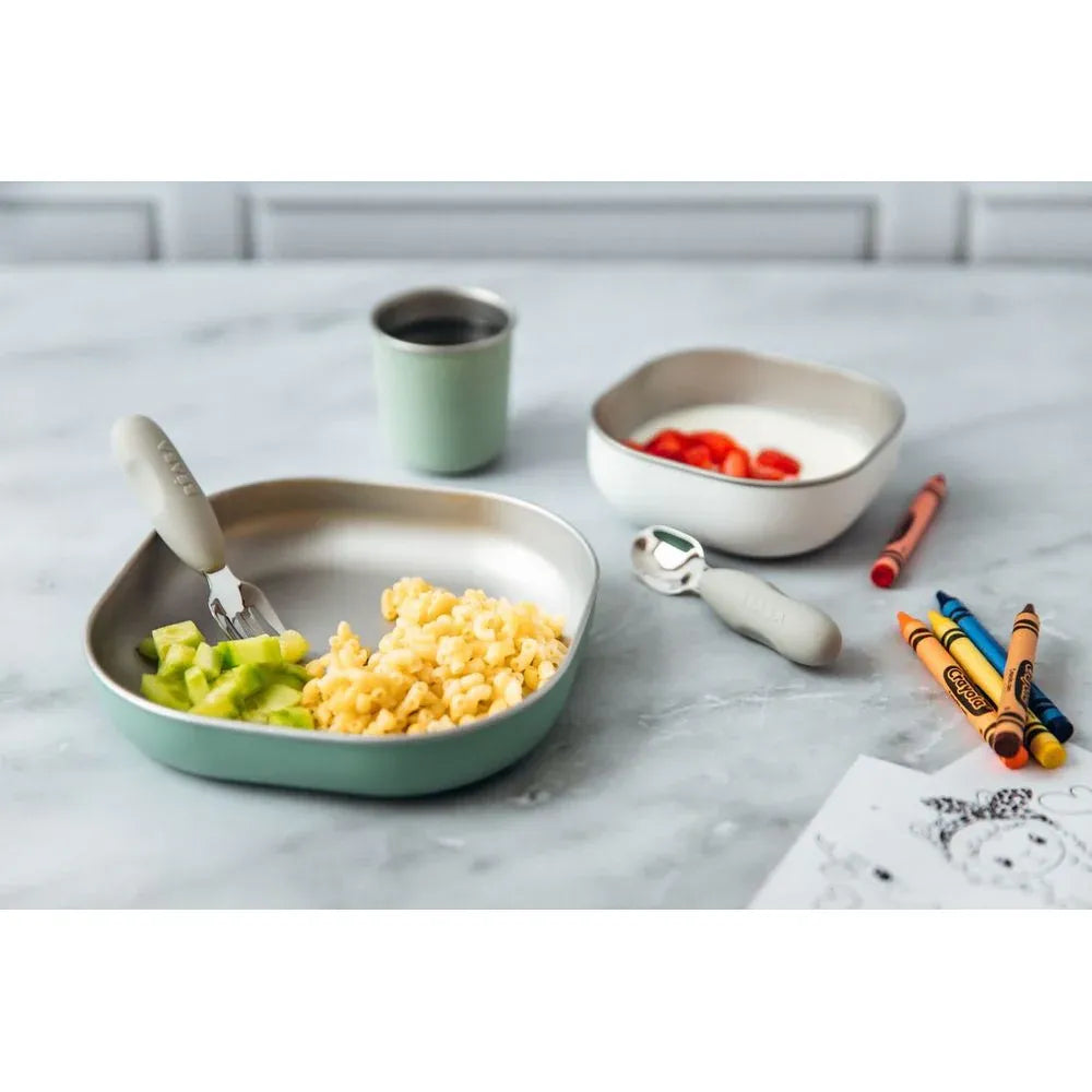 Beaba Stainless Steel Meal Set - Sage Green - Pupsik Singapore