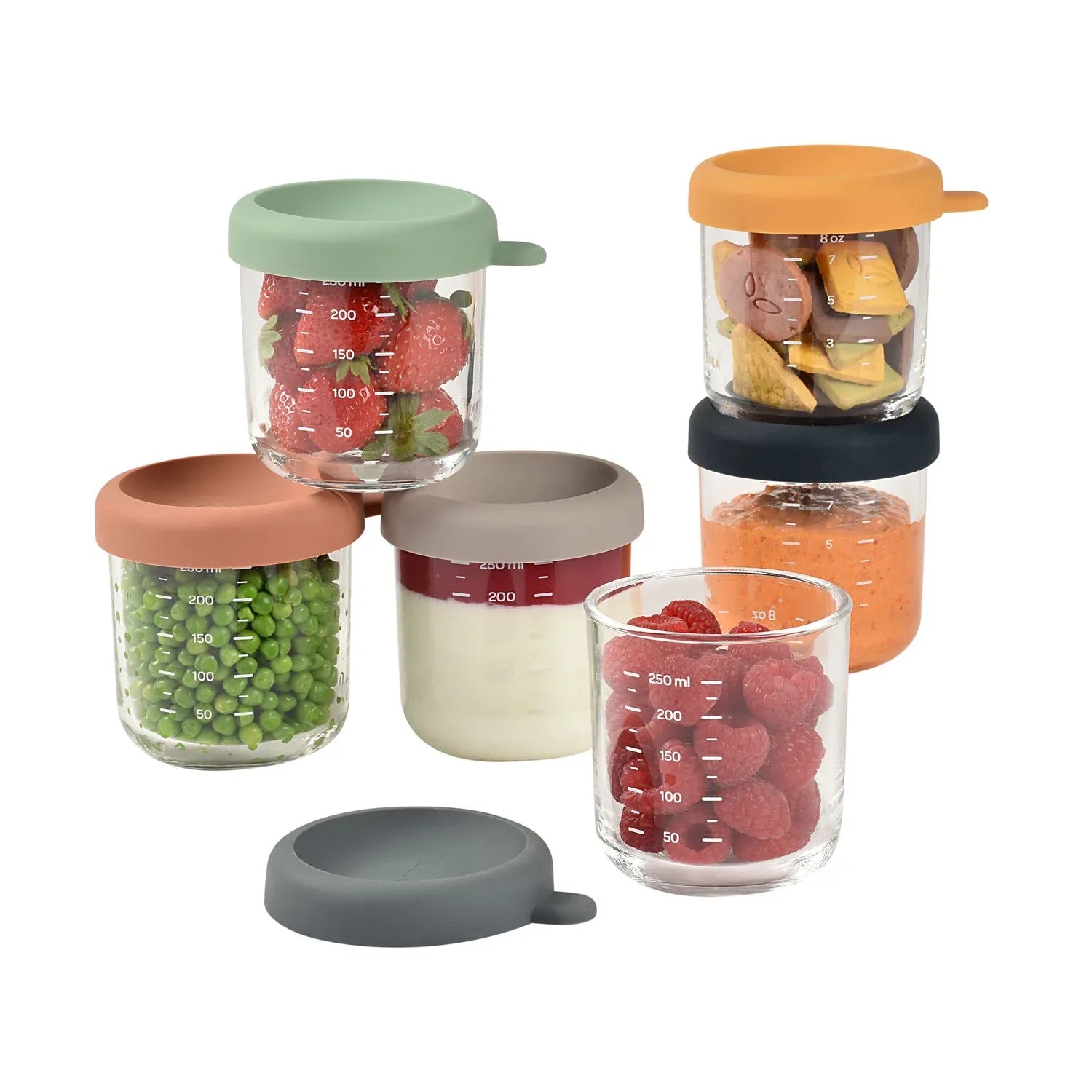 Beaba Glass Containers Jars, 150/250ml (8 Types) - Pupsik Singapore