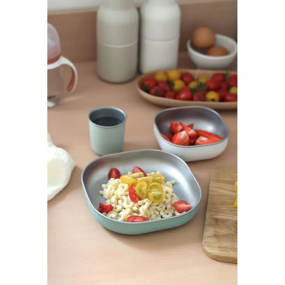 Beaba Stainless Steel Meal Set - Sage Green - Pupsik Singapore