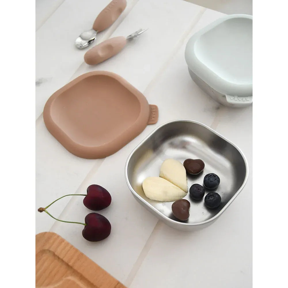 Beaba Stainless Steel Meal Boxes Set - Natural - Pupsik Singapore