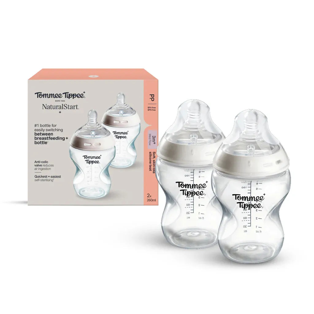 Tommee Tippee Natural Start PP Bottle, 1/2pk (8 Types) | 150, 260, 340ml - Pupsik Singapore