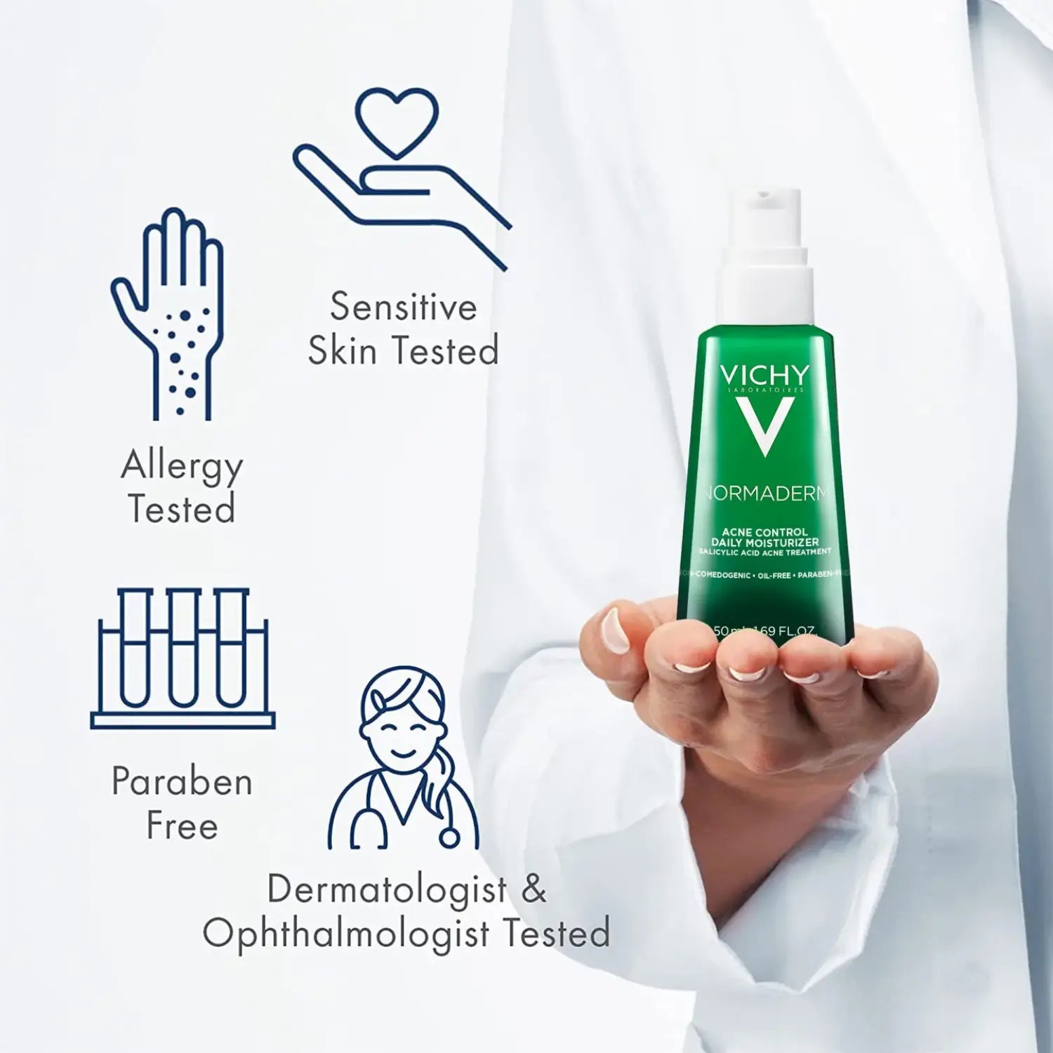 Vichy Normaderm PhytoAction Acne Control Moisturizer with Salicylic Acid, 50ml (Exp 08/27) - Pupsik Singapore