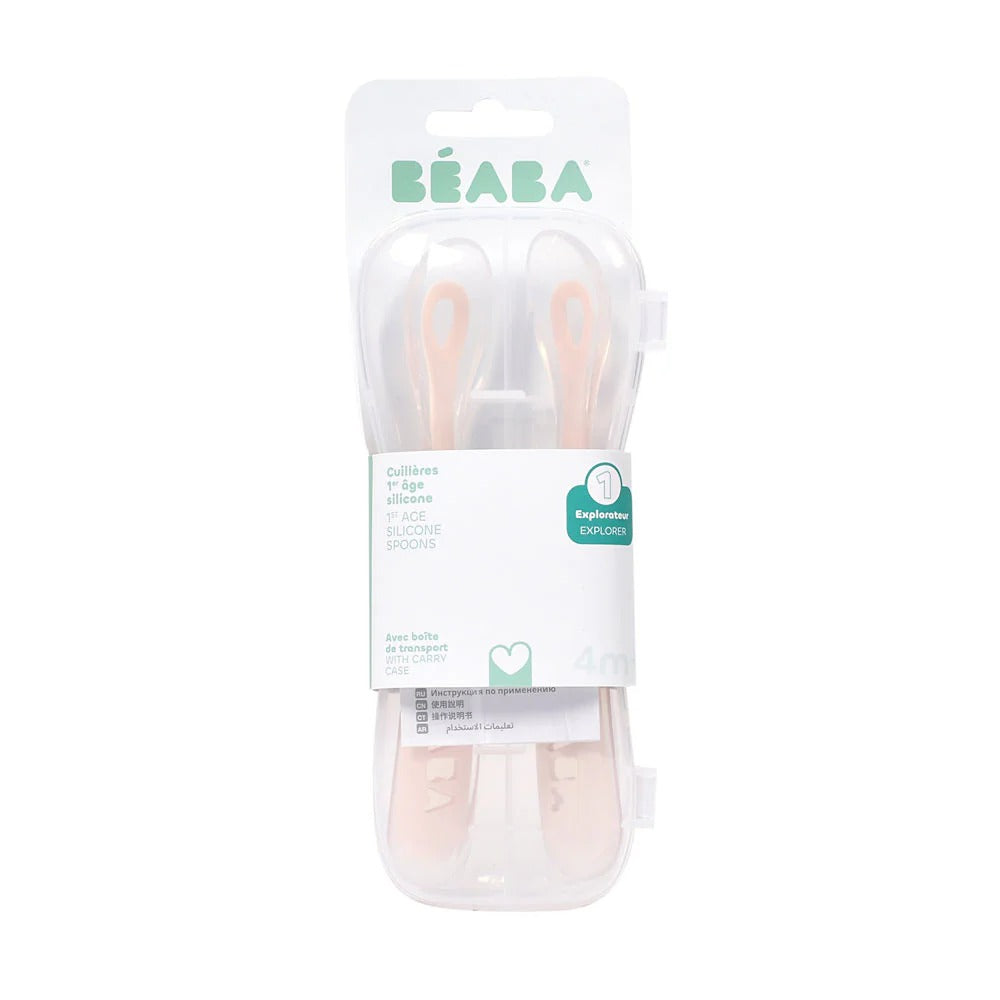Beaba 1st Age Silicone Spoons, 2pk (3 colours) - Pupsik Singapore