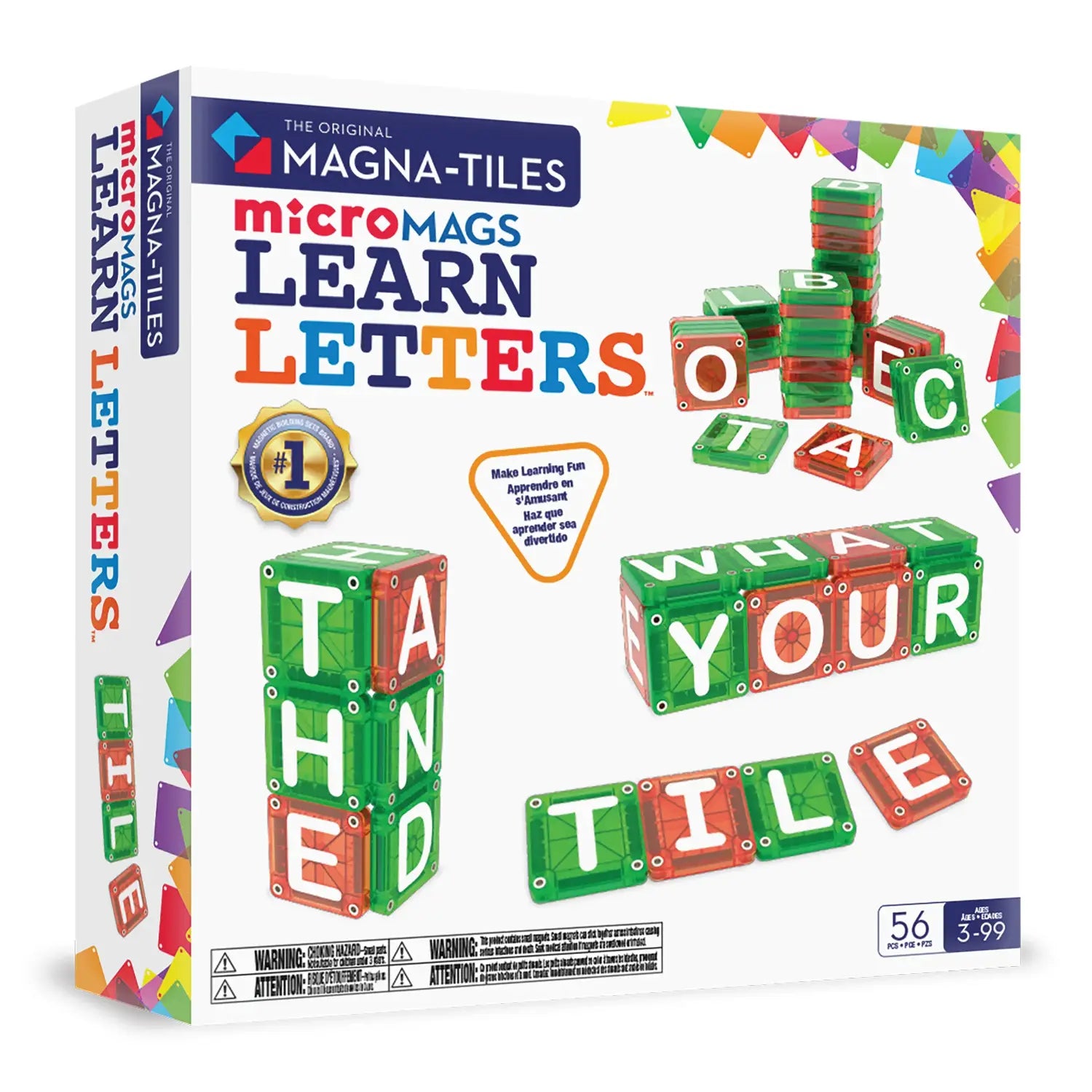 Magna-Tiles microMAGS Learn Letters, 56pcs - Pupsik Singapore
