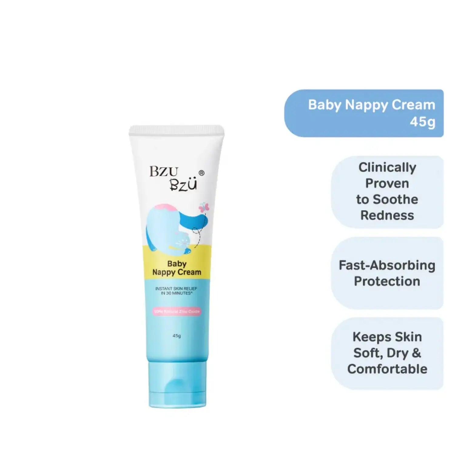 BZU BZU Baby+ Baby Nappy Cream, 45g (Exp 11/28) - Pupsik Singapore