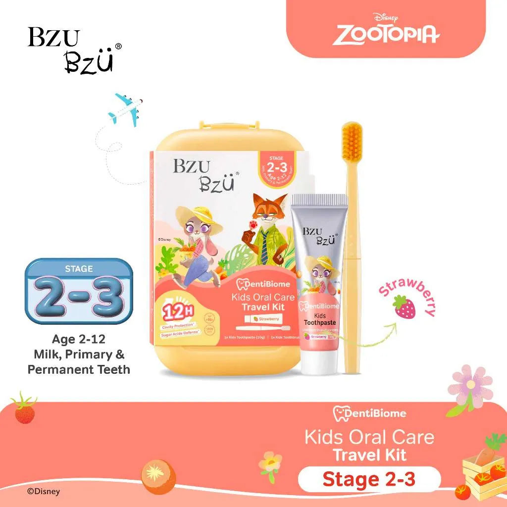BZU BZU Dentibiome Kids Oral Travel Kit (Exp 09/28) | 2-12Y - Pupsik Singapore