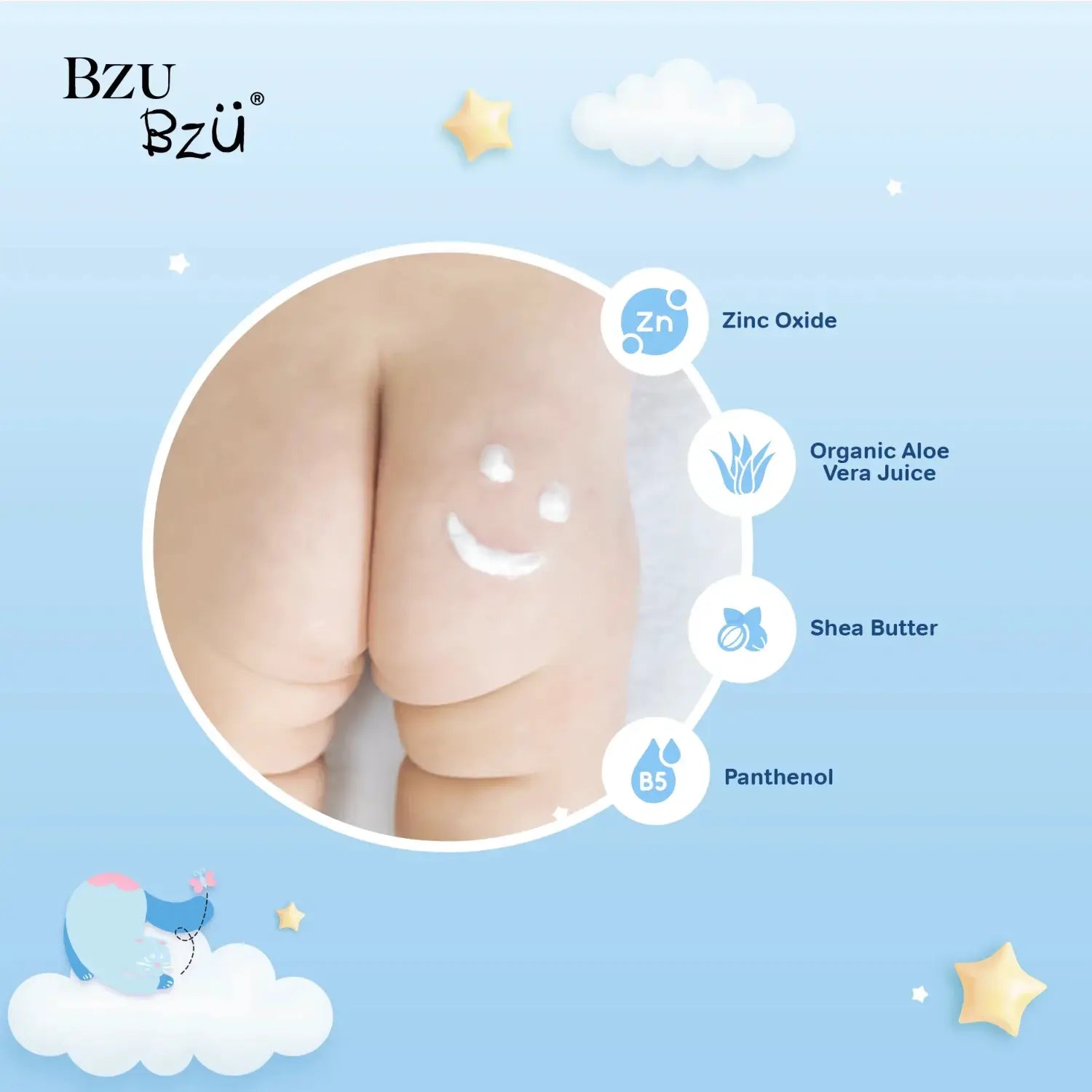 BZU BZU Baby+ Baby Nappy Cream, 45g (Exp 11/28) - Pupsik Singapore