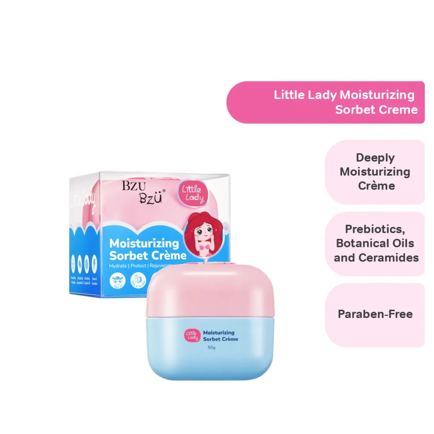 BZU BZU Little Lady Moisturizing Sorbet Crème, 50g (Exp 01/29) - Pupsik Singapore