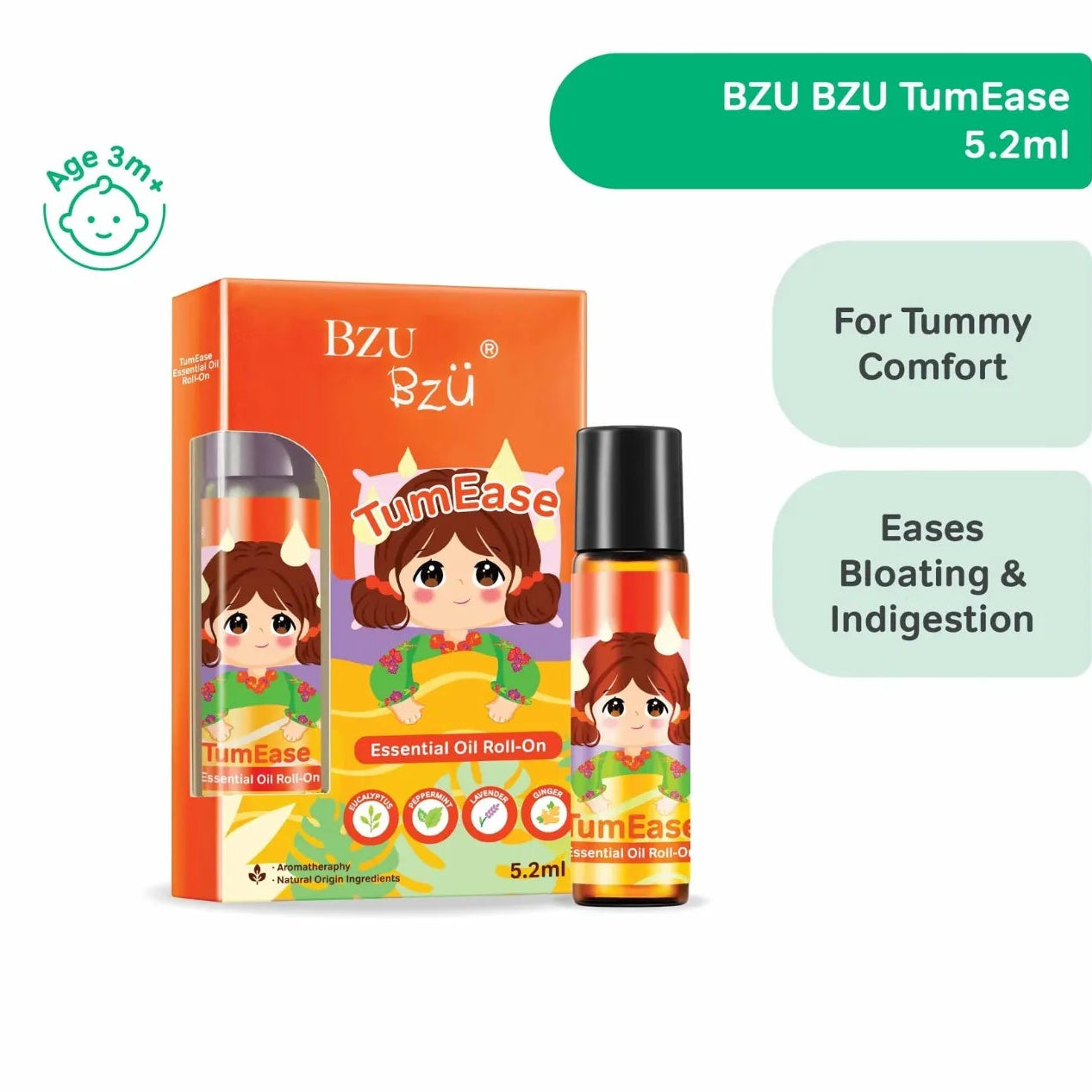 BZU BZU Essential Oil Roll-On, 5.2ml (3 Types) - Pupsik Singapore