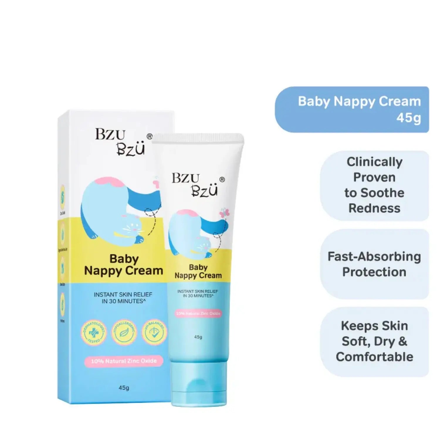 BZU BZU Baby+ Baby Nappy Cream, 45g (Exp 11/28) - Pupsik Singapore