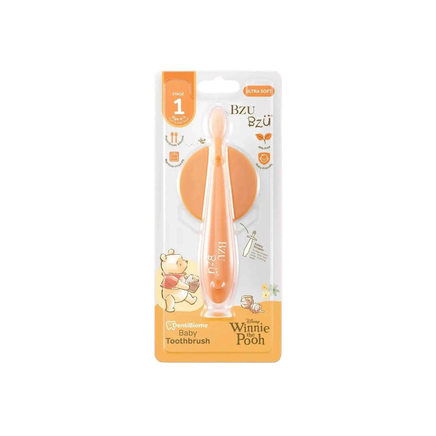 BZU BZU DentiBiome Baby Toothbrush, Stage 1 (Winnie The Pooh) - Pupsik Singapore