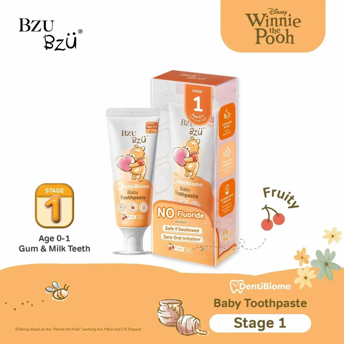 BZU BZU Dentibiome Baby & Kids Toothpaste, 50g (5 Types) | 0-12Y, 3 St