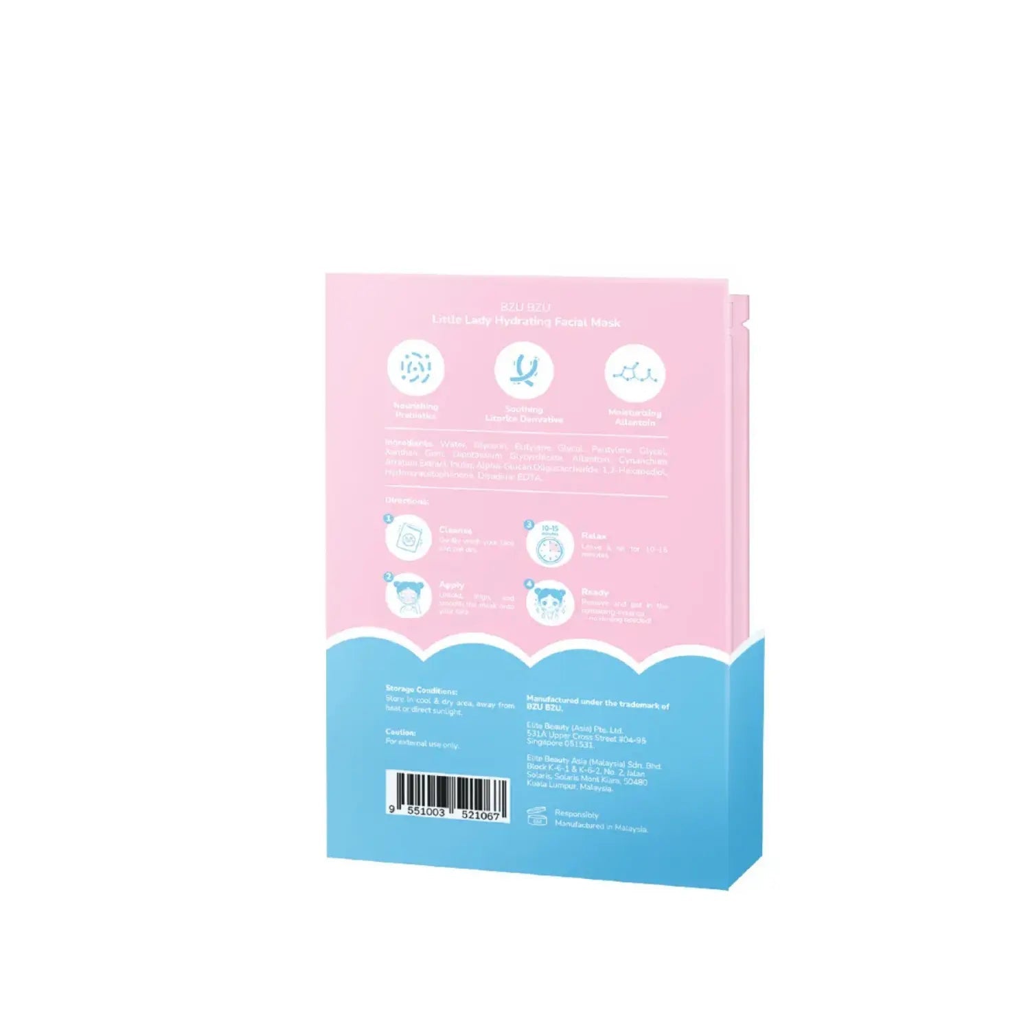 BZU BZU Little Lady Hydrating Facial Masks, 3pcs (Exp 09/28) - Pupsik Singapore