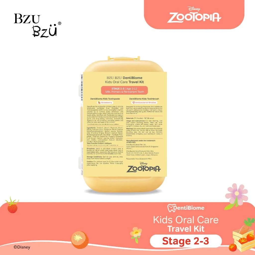 BZU BZU Dentibiome Kids Oral Travel Kit (Exp 09/28) | 2-12Y - Pupsik Singapore